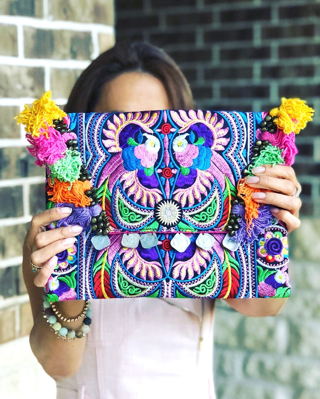 Colorful clutch bags on sale