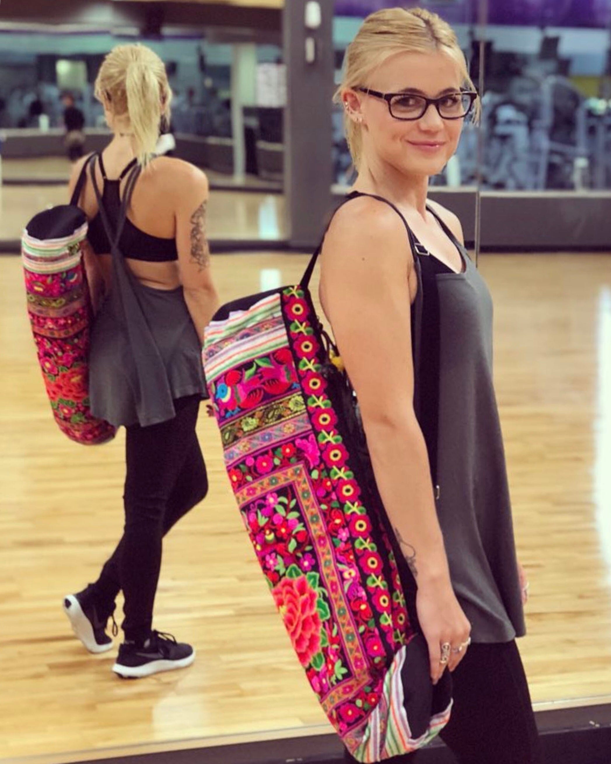 Colorful Embroidered Yoga-Mat Carrier - Boho Style Yoga Mat Bag -  ShopperBoard