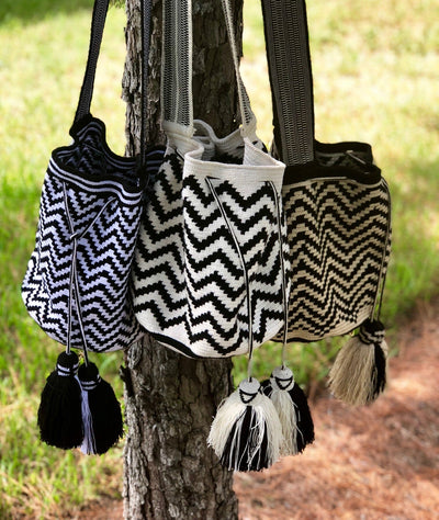 Black and White Crochet Bags - Colorful 4U
