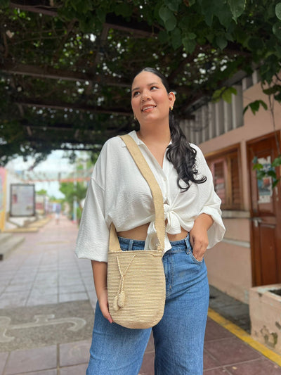 Elegant Hand-Crocheted Silk Crossbody Bucket Bags – Perfect for a Night Out