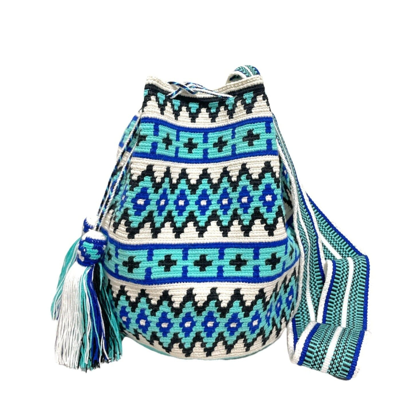 AZULA Fall | Blue Limited Edition Crochet Bags for Fall - Large - Colorful 4U - Special Edition Crochet Boho Bag - Crossbody/Shoulder Bucket Bag