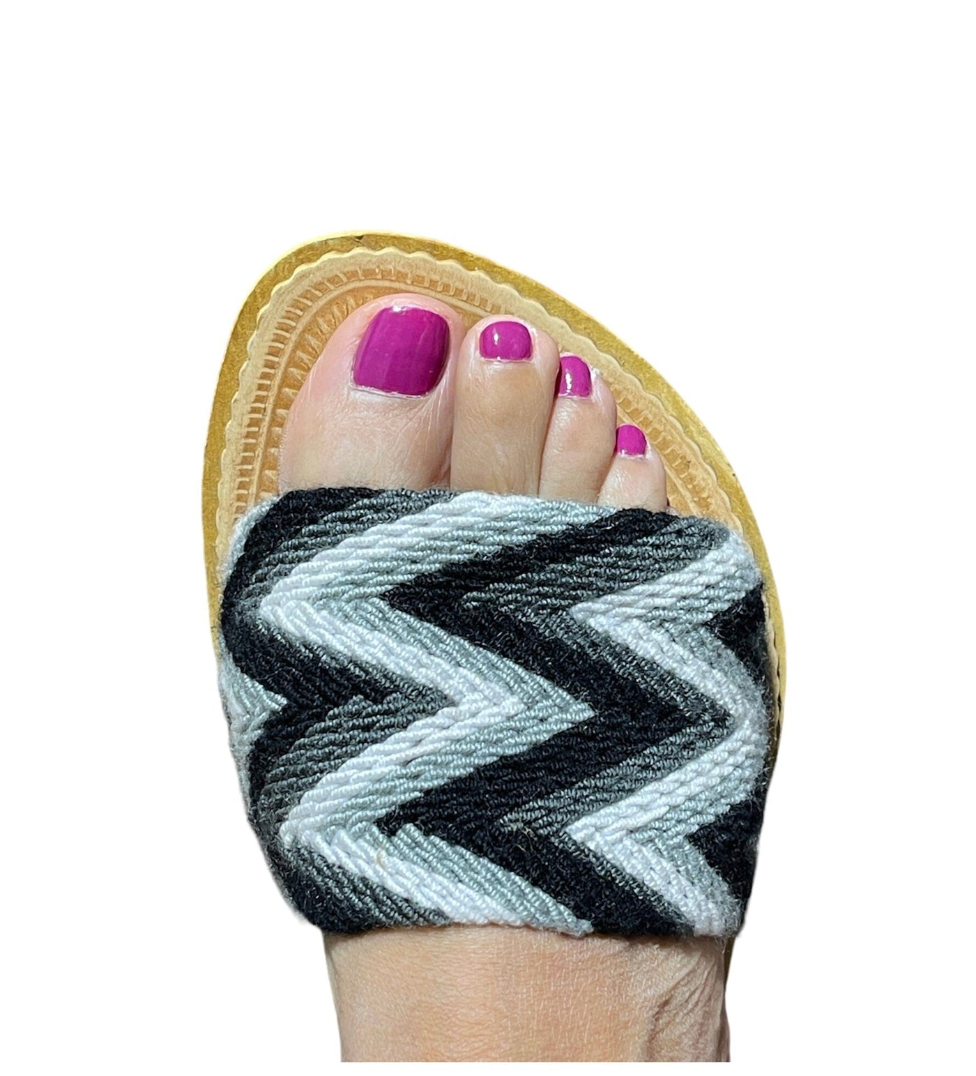 Black and White Sandals - Chevron Summer Sandals - Colorful 4U - Summer Sandals