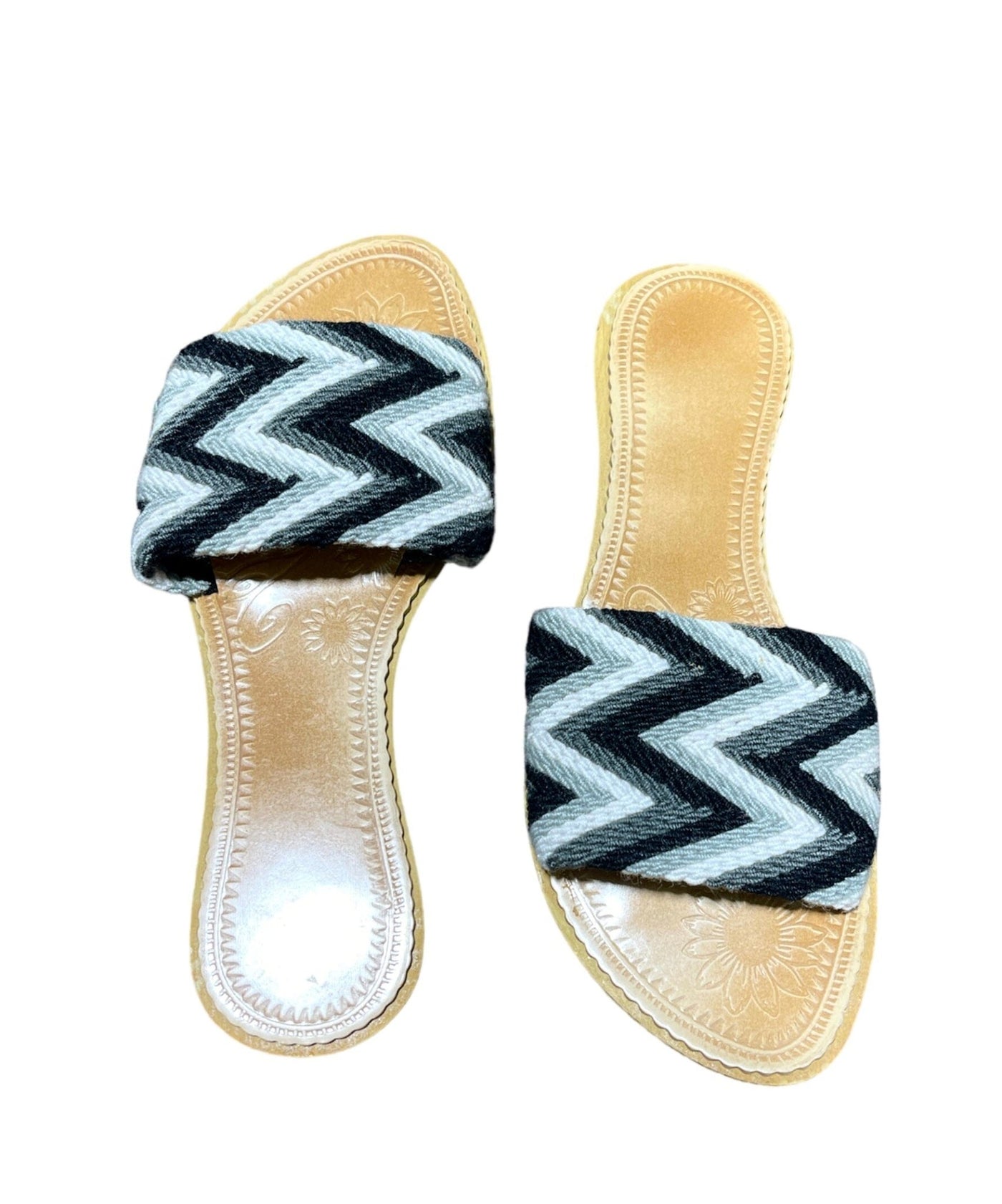 Black and White Sandals - Chevron Summer Sandals - Colorful 4U - Summer Sandals