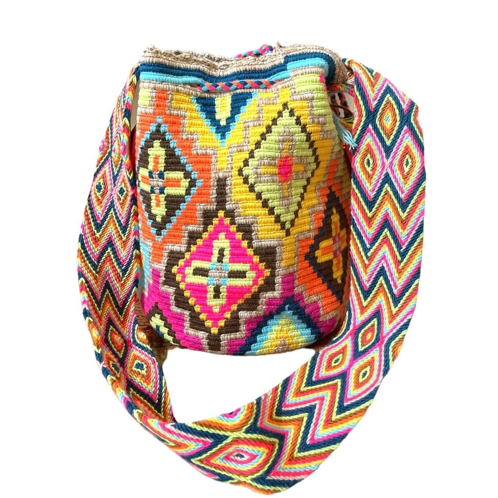 Blue Sunset Beach Bags | Crossbody Large - Colorful 4U - Shaded Crochet Boho Bag - Crossbody/Shoulder Bucket Bag