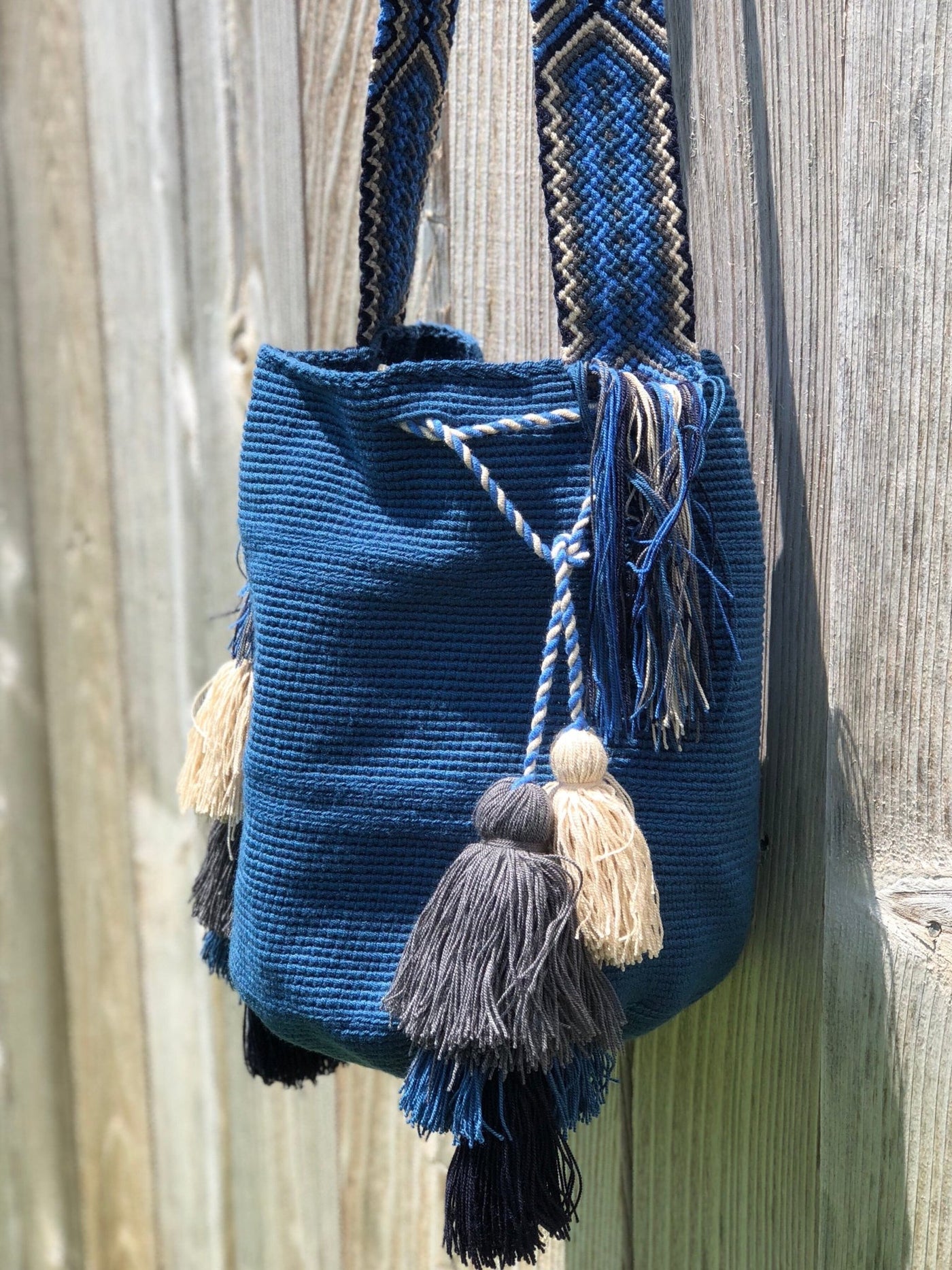 Bohemian Bags with Multi - Tassels and Macrame Strap - Colorful 4U - Crochet Boho Bag with Tassels - Crossbody Bucket Bag