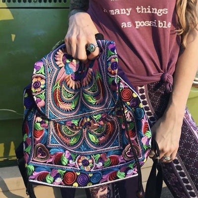 Colorful Bohemian Backpacks - Embroidered Boho Backpack - Colorful 4U - Embroidered Bag