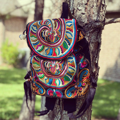 Colorful Bohemian Backpacks - Embroidered Boho Backpack - Colorful 4U - Embroidered Bag