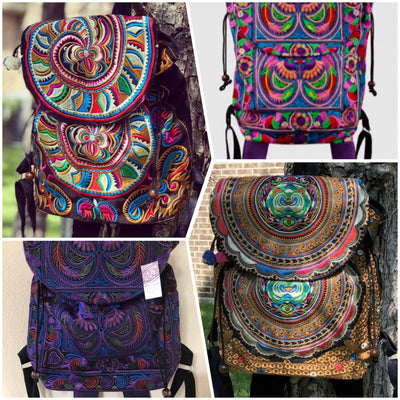 Colorful Bohemian Backpacks - Embroidered Boho Backpack - Colorful 4U - Embroidered Bag