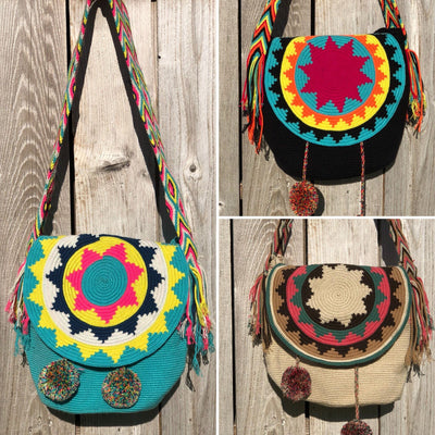 Colorful Crochet Bags with Cover - Colorful 4U - Crossbody Bucket Bag