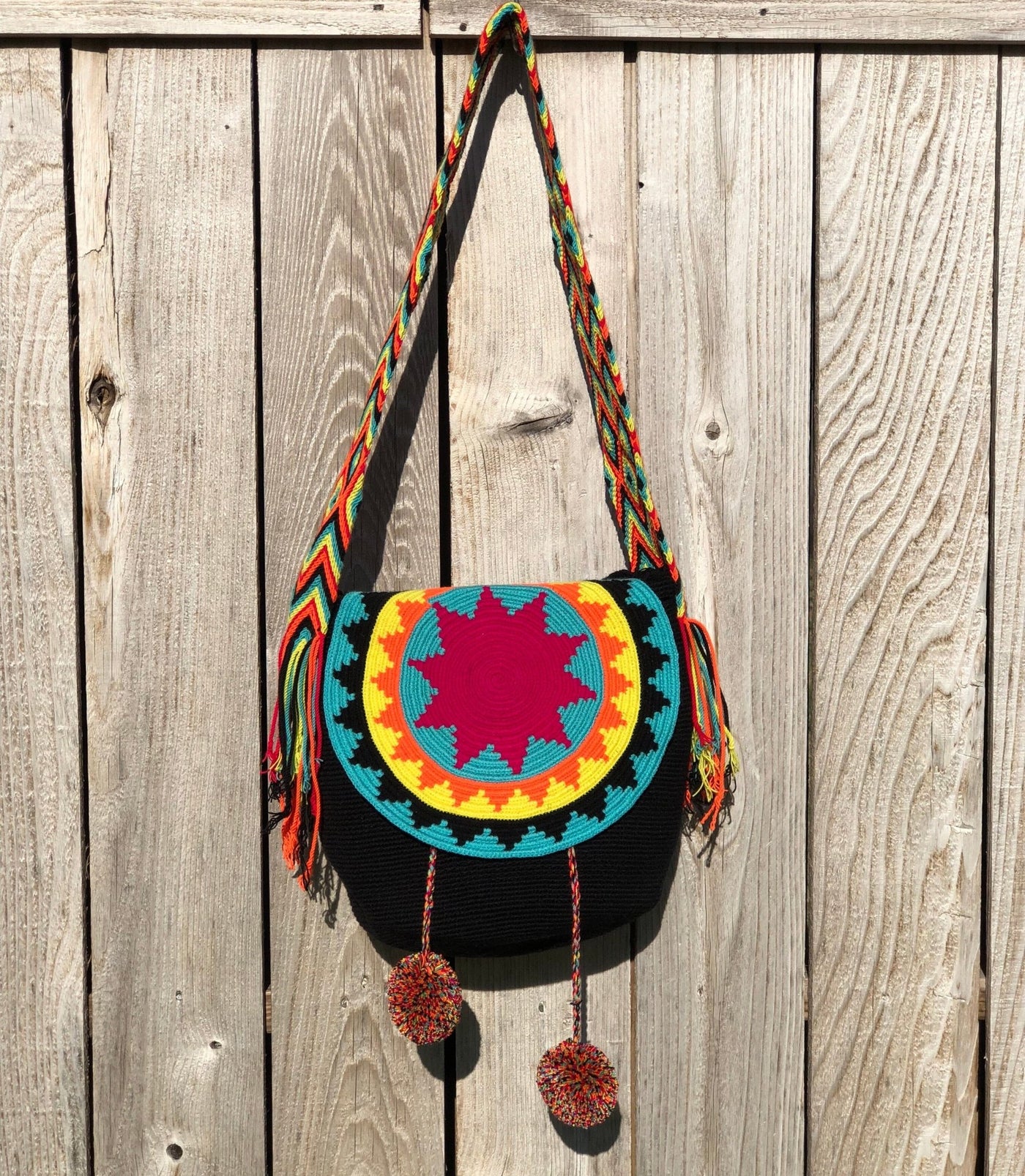 Colorful Crochet Bags with Cover - Colorful 4U - Crossbody Bucket Bag