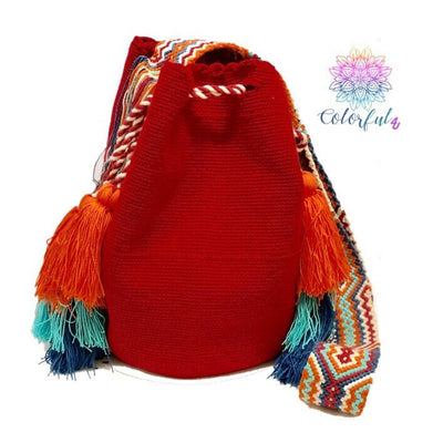 Colorful Crochet Tassel Bags - Desert Sunset - Colorful 4U - Crochet Boho Bag with Tassels - Crossbody Bucket Bag