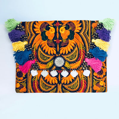 Colorful Embroidered Clutch - Tassel Clutch Bag - Bohemian Style - Colorful 4U - Embroidered Clutch Bag