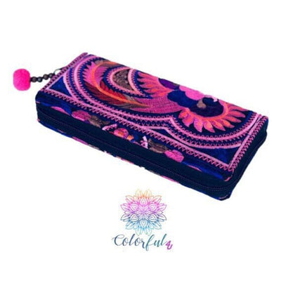 Colorful Embroidered Wallet - Boho Chic Vegan Wallet/Clutch Bag - Colorful 4U - Embroidered Bag