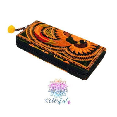 Colorful Embroidered Wallet - Boho Chic Vegan Wallet/Clutch Bag - Colorful 4U - Embroidered Bag