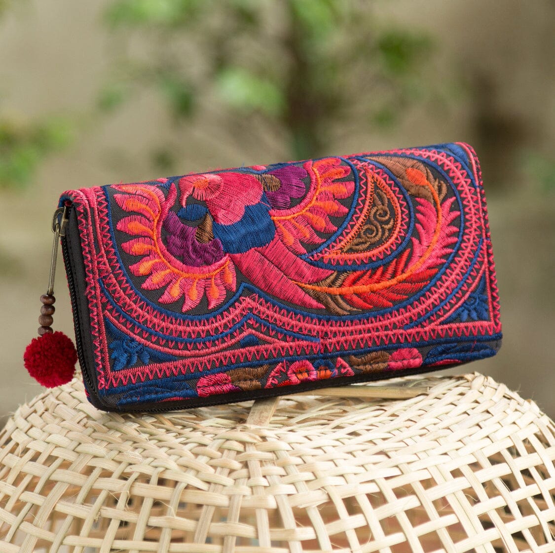 Colorful Embroidered Wallet - Boho Chic Vegan Wallet/Clutch Bag - Colorful 4U - Embroidered Bag