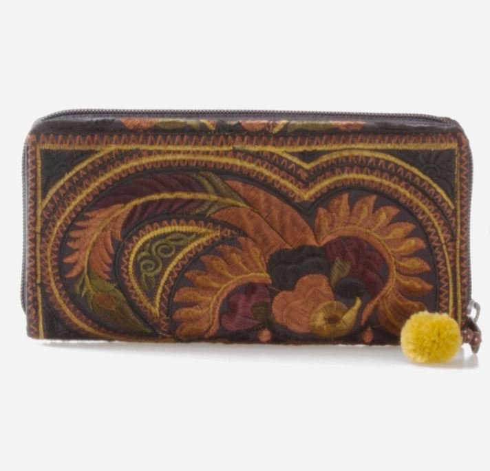 Colorful Embroidered Wallet - Boho Chic Vegan Wallet/Clutch Bag - Colorful 4U - Embroidered Bag