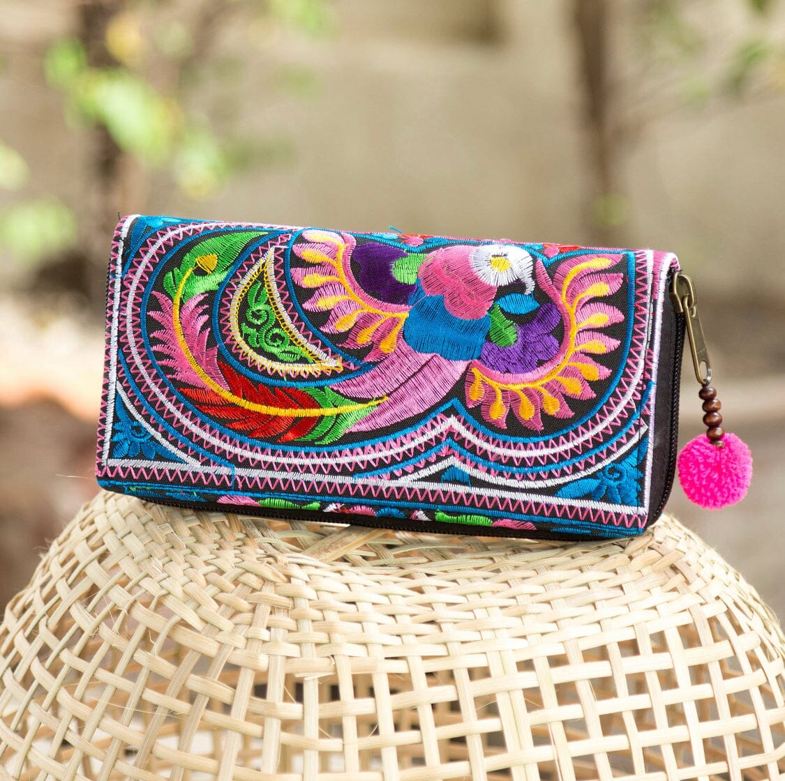 Colorful Embroidered Wallet - Boho Chic Vegan Wallet/Clutch Bag - Colorful 4U - Embroidered Bag