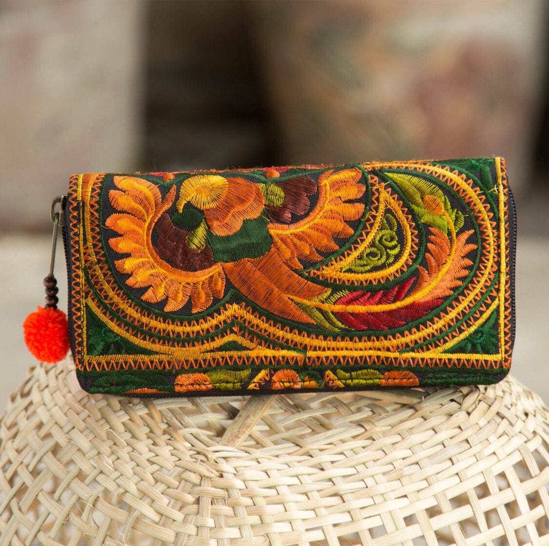 Colorful Embroidered Wallet - Boho Chic Vegan Wallet/Clutch Bag - Colorful 4U - Embroidered Bag