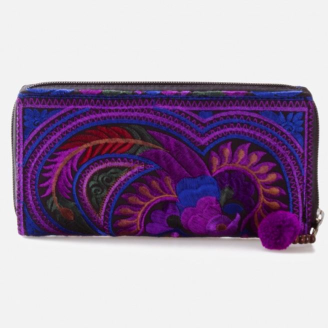 Colorful Embroidered Wallet - Boho Chic Vegan Wallet/Clutch Bag - Colorful 4U - Embroidered Bag