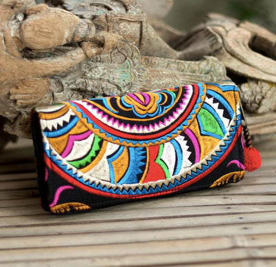 Colorful Embroidered Wallets /Clutches - Boho / Bohemian Style Wallets - Colorful 4U - Embroidered Bag