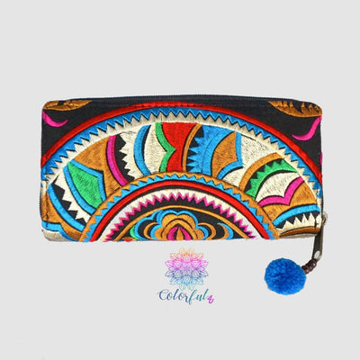 Colorful Embroidered Wallets /Clutches - Boho / Bohemian Style Wallets - Colorful 4U - Embroidered Bag