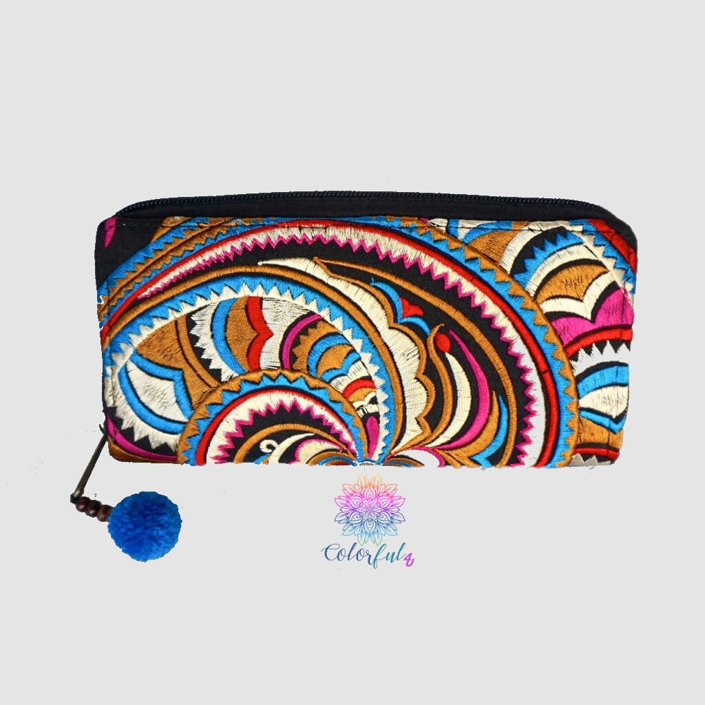 Colorful Embroidered Wallets /Clutches - Boho / Bohemian Style Wallets - Colorful 4U - Embroidered Bag