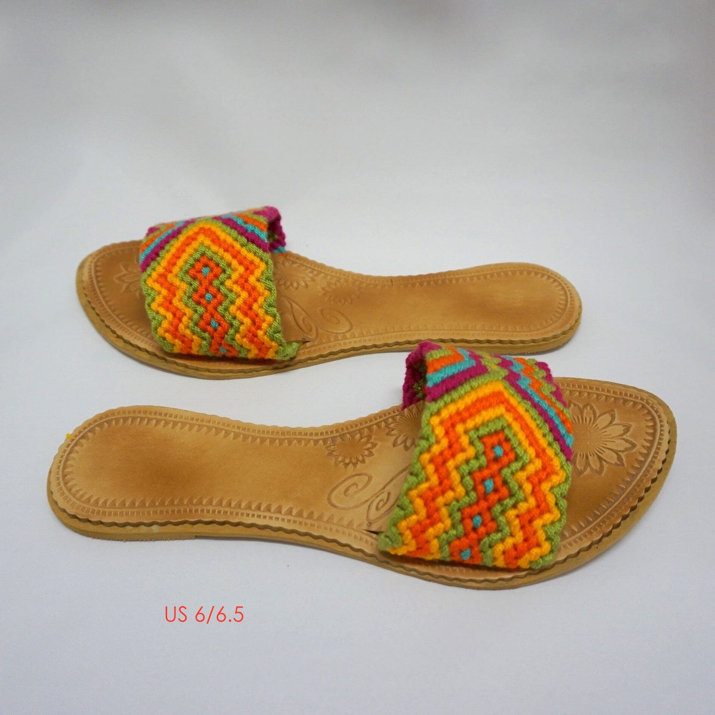 Colorful Handwoven Sandals - Flat Boho Sandals SWF002 - Colorful 4U - Summer Sandals