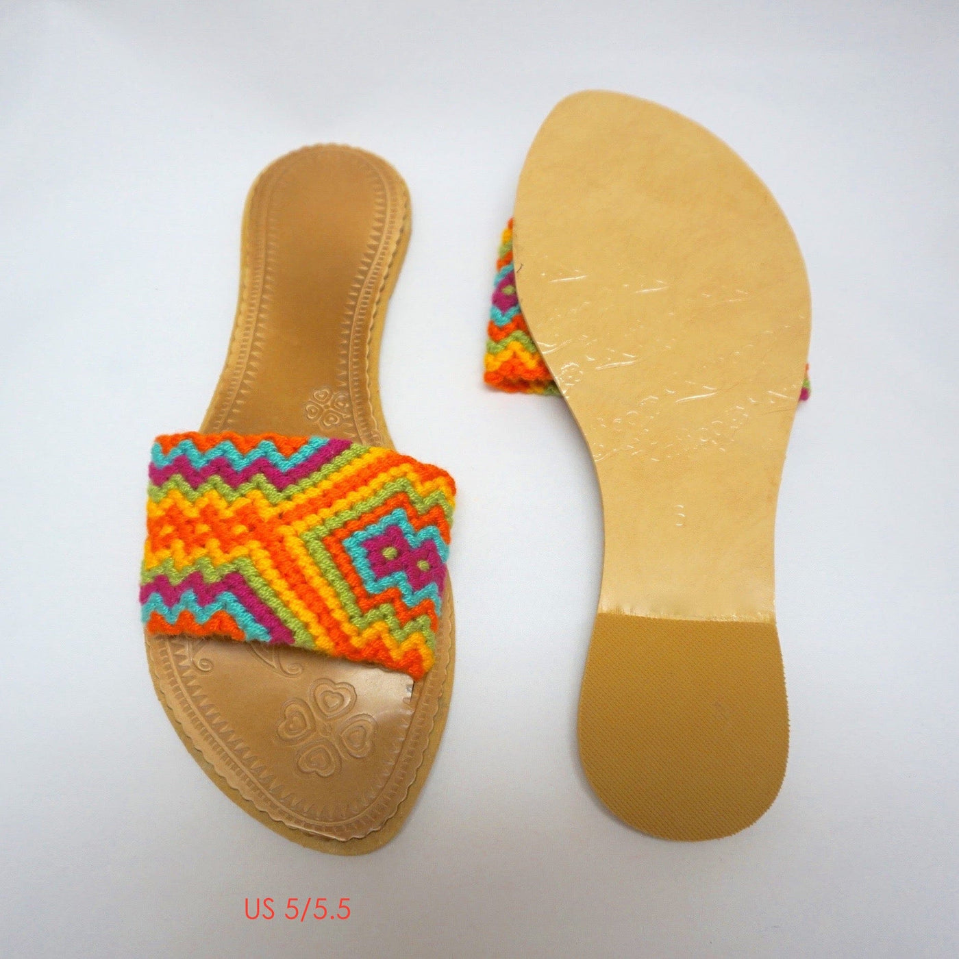 Colorful Handwoven Sandals - Flat Boho Sandals SWF002 - Colorful 4U - Summer Sandals