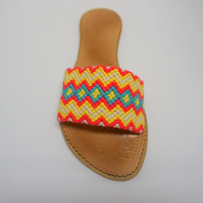 Colorful Handwoven Sandals - Wayuu Slide Sandals - Colorful 4U - Summer Sandals