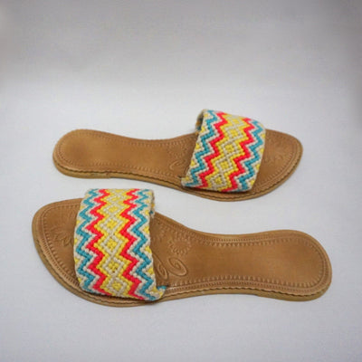 Colorful Handwoven Sandals - Wayuu Slide Sandals - Colorful 4U - Summer Sandals