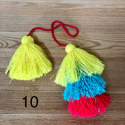 Colorful Tassel Tote - Bag Charms - Large Straw Bag Tassel Charm - Colorful 4U - Tassel Bag Charm