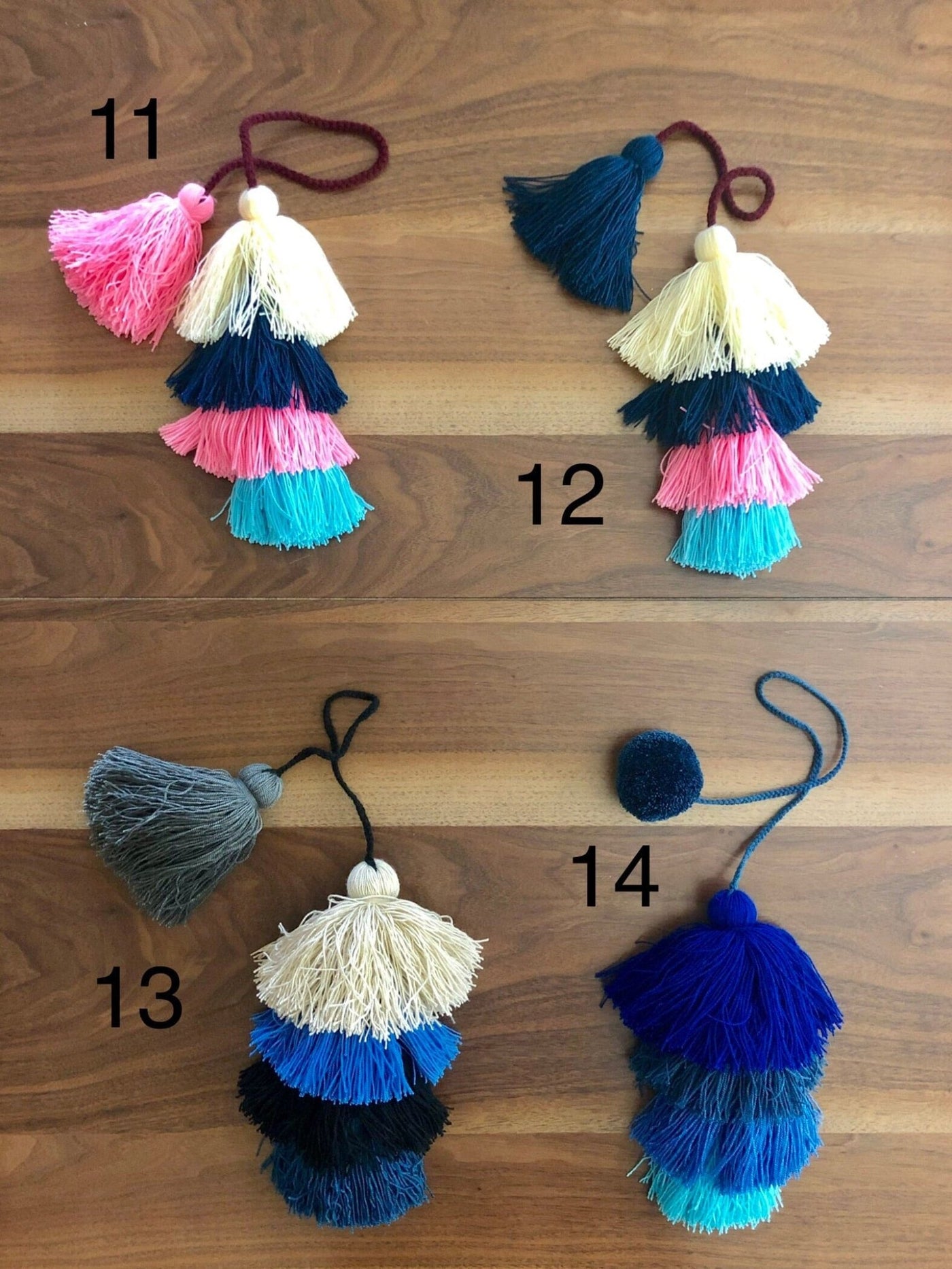 Colorful Tassel Tote - Bag Charms - Large Straw Bag Tassel Charm - Colorful 4U - Tassel Bag Charm