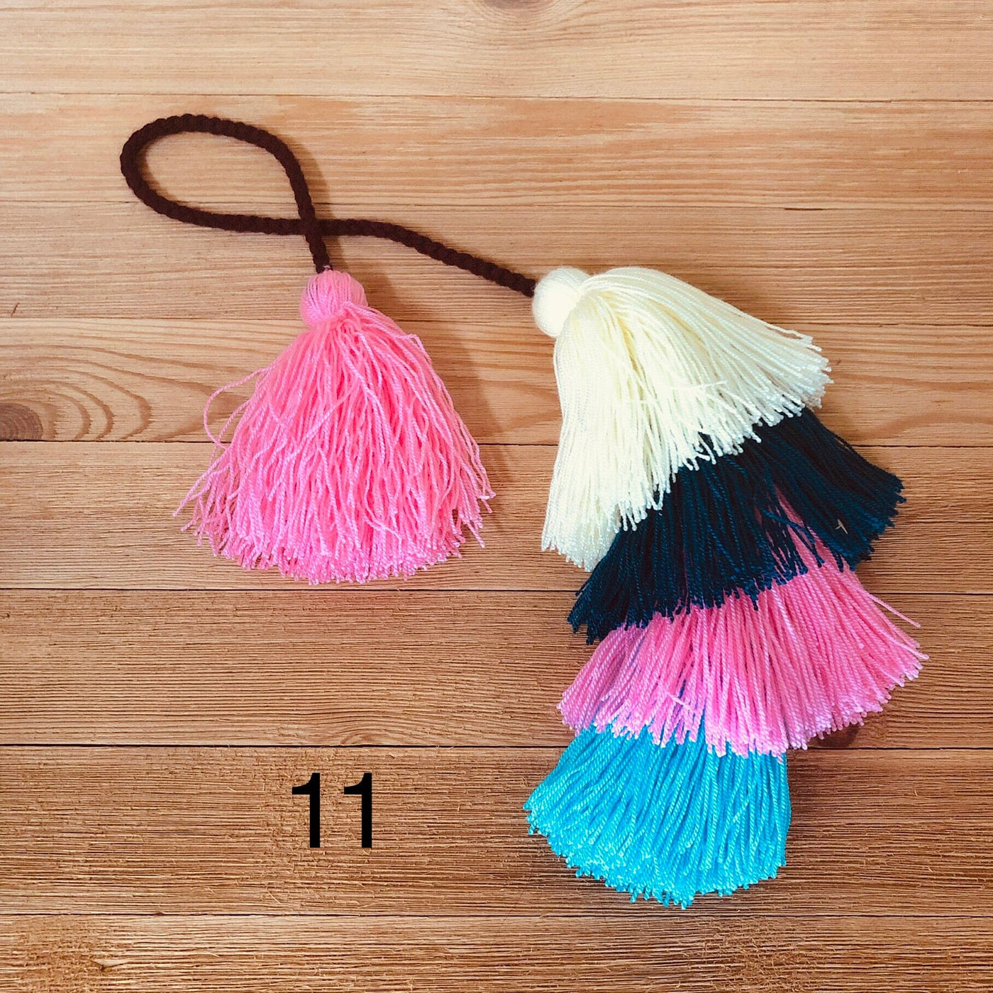 Colorful Tassel Tote - Bag Charms - Large Straw Bag Tassel Charm - Colorful 4U - Tassel Bag Charm