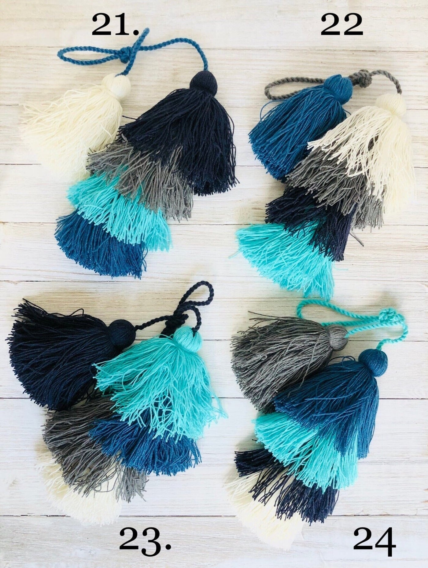 Colorful Tassel Tote - Bag Charms - Large Straw Bag Tassel Charm - Colorful 4U - Tassel Bag Charm