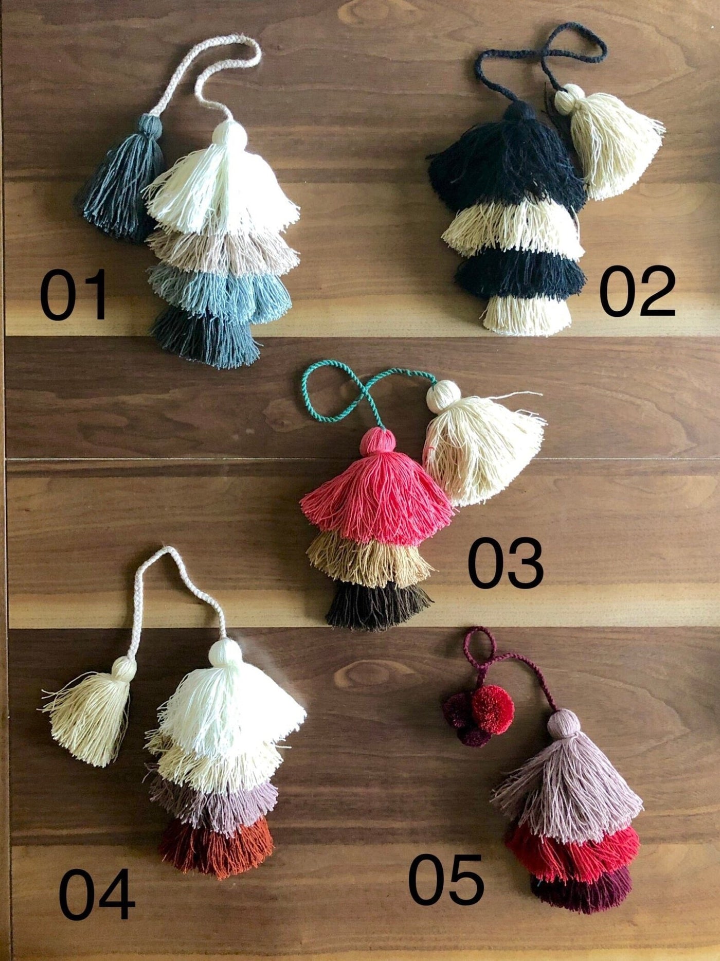 Colorful Tassel Tote - Bag Charms - Large Straw Bag Tassel Charm - Colorful 4U - Tassel Bag Charm