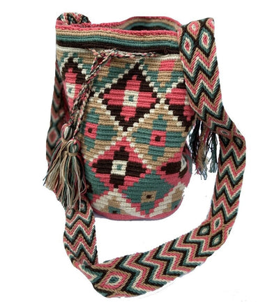 Desert Dreams - Medium Crochet Bags - Colorful 4U - Medium - Crossbody Crochet Boho Bag - Traditional Wayuu Design