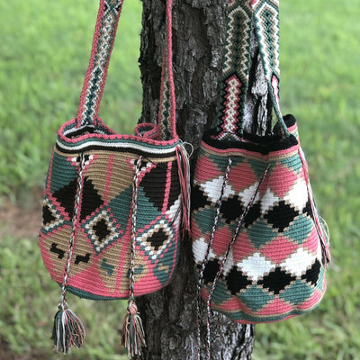 Desert Dreams - Medium Crochet Bags - Colorful 4U - Medium - Crossbody Crochet Boho Bag - Traditional Wayuu Design