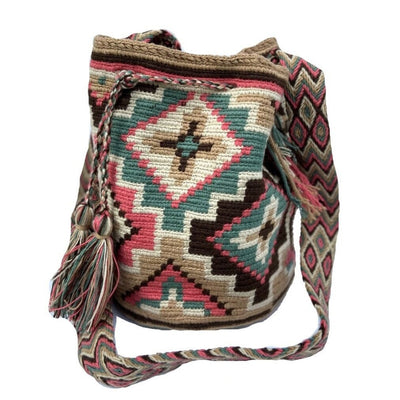 Desert Dreams - Medium Crochet Bags - Colorful 4U - Medium - Crossbody Crochet Boho Bag - Traditional Wayuu Design