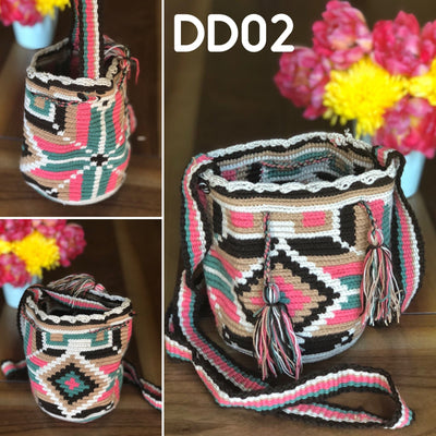 Desert Dreams Mini Crochet Bags - Style MWPD65 - Colorful 4U - Mini Crochet Bag - Crossbody Boho Bag - Authentic Wayuu Mini Mochila