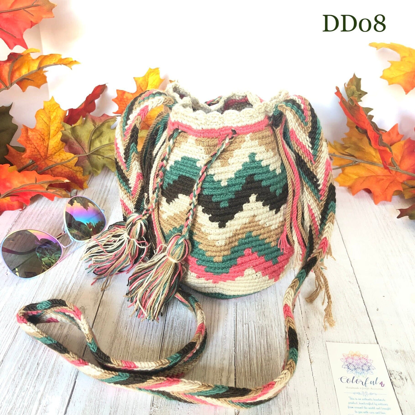 Desert Dreams Mini Crochet Bags - Style MWPD65 - Colorful 4U - Mini Crochet Bag - Crossbody Boho Bag - Authentic Wayuu Mini Mochila