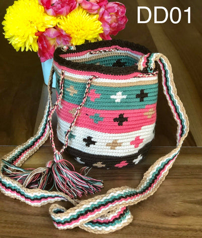 Desert Dreams Mini Crochet Bags - Style MWPD65 - Colorful 4U - Mini Crochet Bag - Crossbody Boho Bag - Authentic Wayuu Mini Mochila