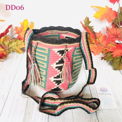 Desert Dreams Mini Crochet Bags - Style MWPD65 - Colorful 4U - Mini Crochet Bag - Crossbody Boho Bag - Authentic Wayuu Mini Mochila