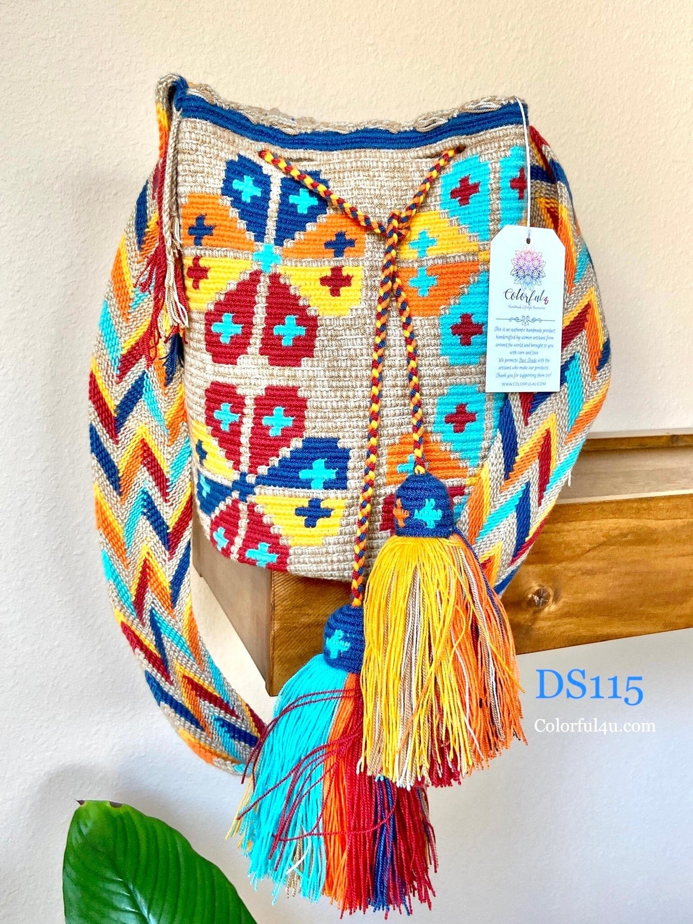 Desert Sunset Beach Bags - Crossbody Large - Colorful 4U - Shaded Crochet Boho Bag - Crossbody/Shoulder Bucket Bag