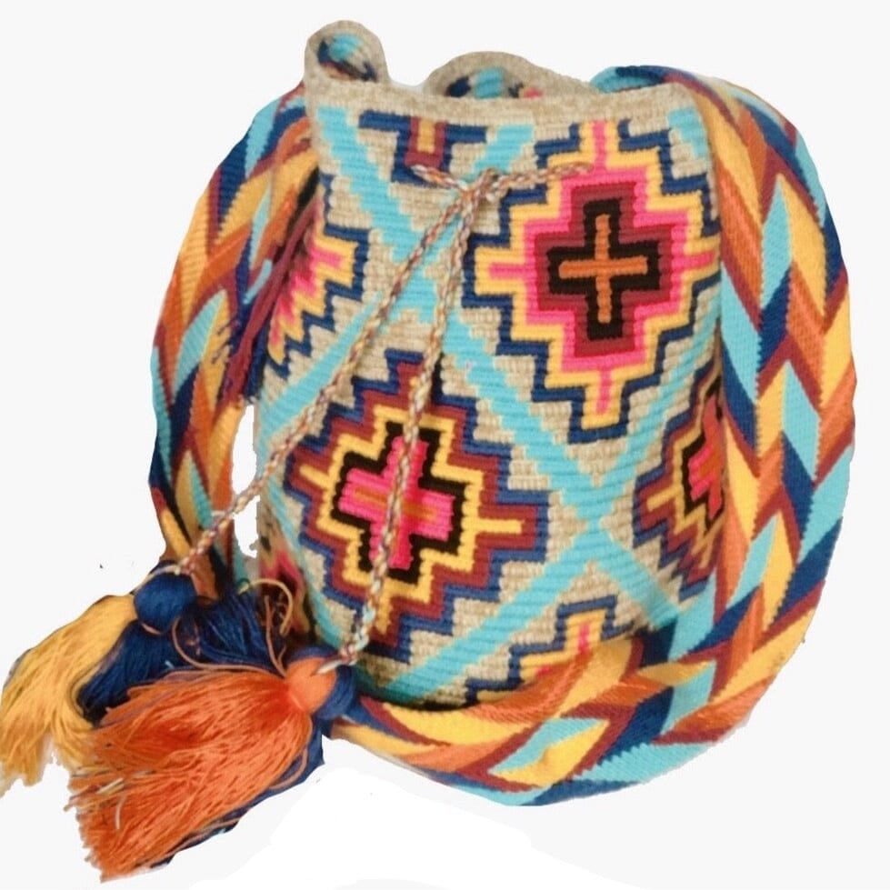 Desert Sunset Beach Bags - Crossbody Large - Colorful 4U - Shaded Crochet Boho Bag - Crossbody/Shoulder Bucket Bag