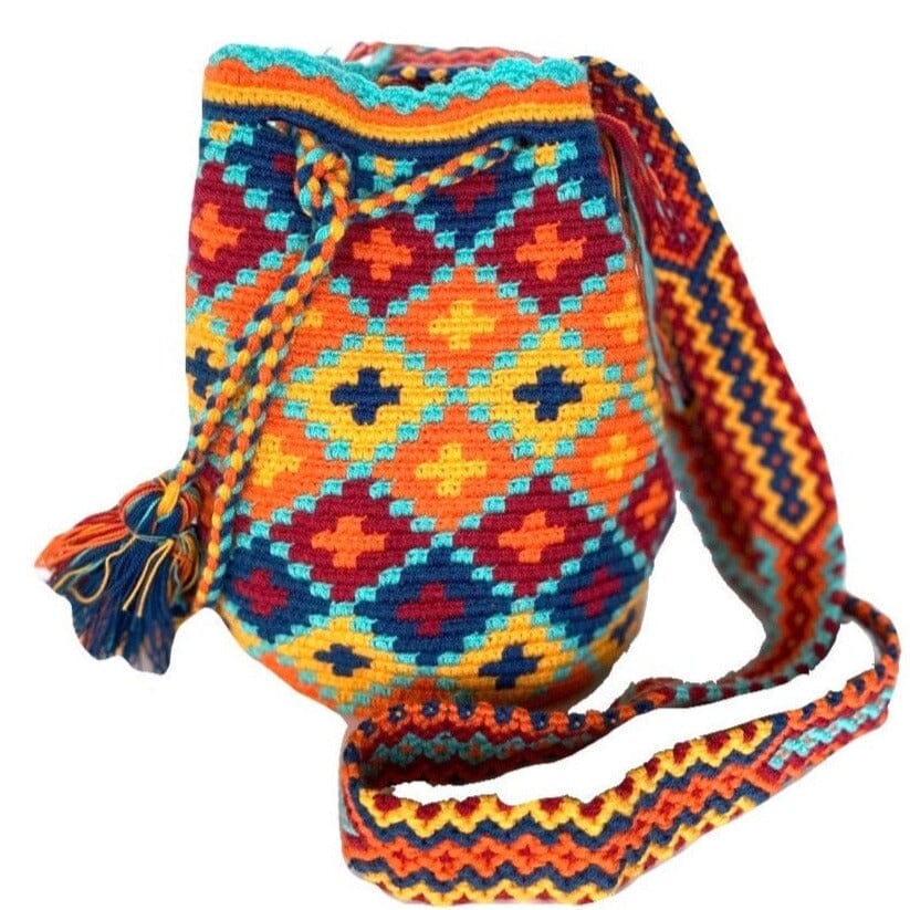 Desert Sunset Medium Crochet Bags - Colorful 4U - Medium - Crossbody Crochet Boho Bag - Traditional Wayuu Design