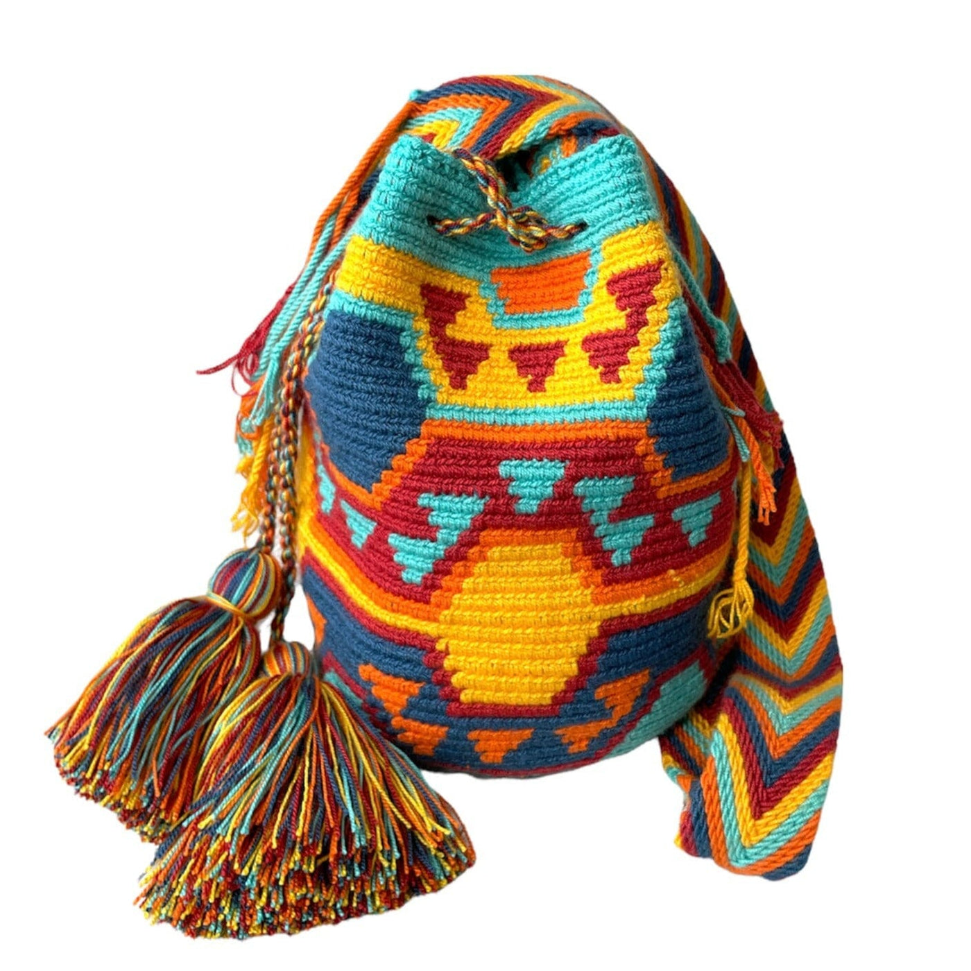 Desert Sunset Medium Crochet Bags - Colorful 4U - Medium - Crossbody Crochet Boho Bag - Traditional Wayuu Design