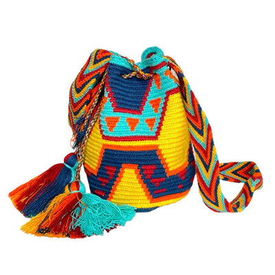 Desert Sunset Medium Crochet Bags - Colorful 4U - Medium - Crossbody Crochet Boho Bag - Traditional Wayuu Design