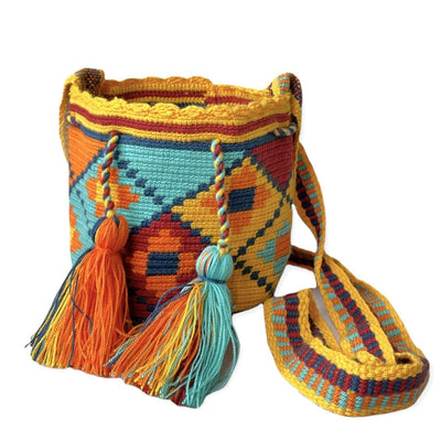 Desert Sunset Mini Crochet Bags - Colorful 4U - Mini Crochet Bag - Crossbody Boho Bag - Authentic Wayuu Mini Mochila