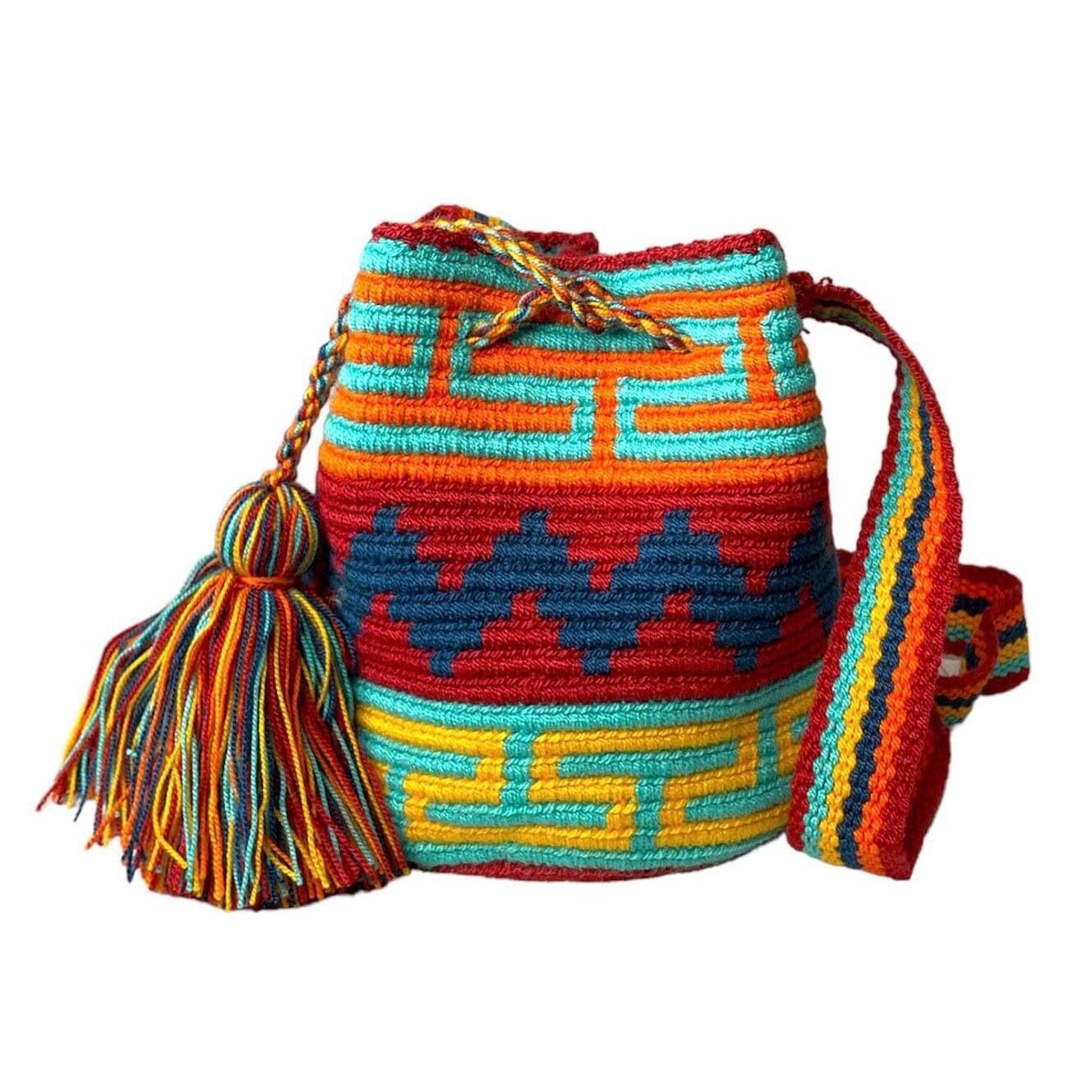 Desert Sunset Mini Crochet Bags - Colorful 4U - Mini Crochet Bag - Crossbody Boho Bag - Authentic Wayuu Mini Mochila