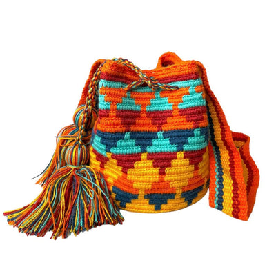 Desert Sunset Mini Crochet Bags - Colorful 4U - Mini Crochet Bag - Crossbody Boho Bag - Authentic Wayuu Mini Mochila